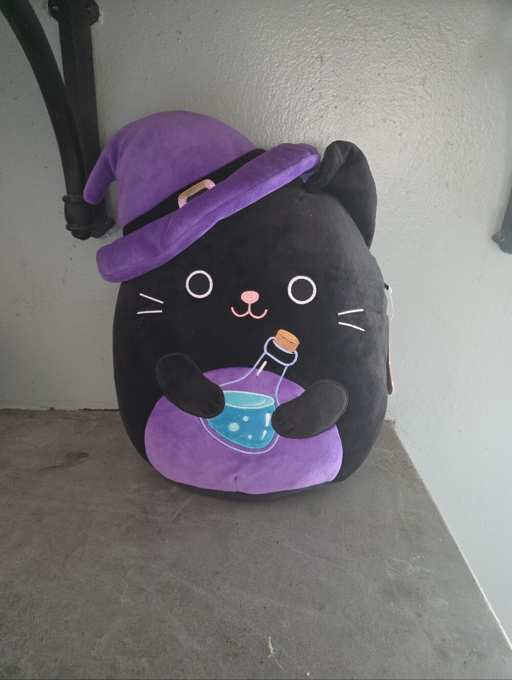Squishmallow Black & Purple Witch Cat Plush Toy - Cute Potion Cat for Cats. NWT